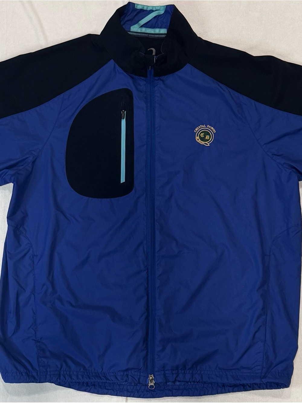 Zero restriction tour series Mens L Crystal‎ Downs golf windbreaker short sleeve